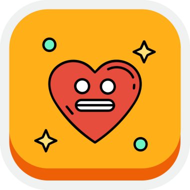 vektör emoji kalp simgesinde