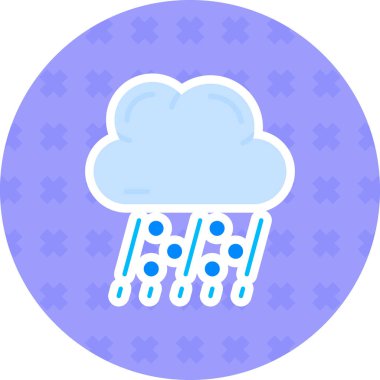 Yağmurlu. Web simgesi basit illüstrasyon