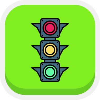 Trafik ışığı simgesi, düz tasarım