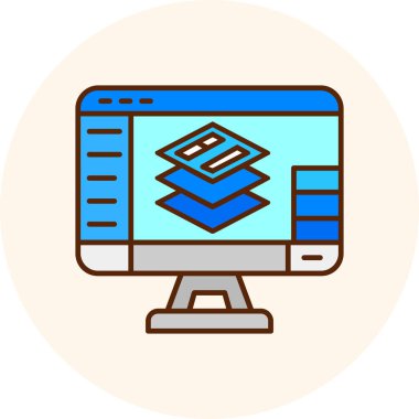 Ağ simgesi. Yazılım geliştirmenin vektör illüstrasyonu.