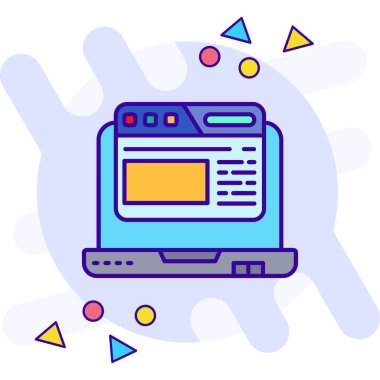 Dizüstü bilgisayar simgesi vektörde. Logotype