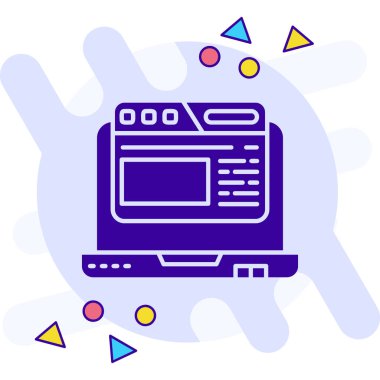 bilgisayar ekranı web simgesi basit vektör illüstrasyonu