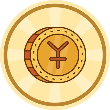 Saati olan bir altın paranın vektör çizimi