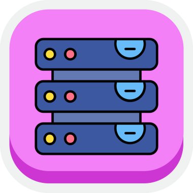 Vektör sunucu simgesi, vektör illüstrasyonu, sunucu simgesi