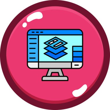 İnternet gelişimi. Web simgesi vektör illüstrasyonu