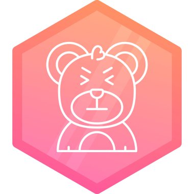 Çizgi ayı simgesi beyaz arkaplanda izole edildi. Renkli taslak konsepti. vektör.