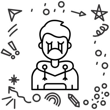 avatar erkek kullanıcı simgesi ana hat biçiminde