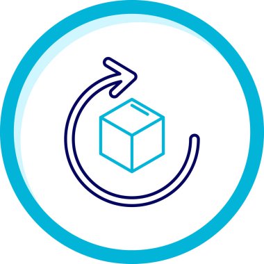 Doldurulmuş karton kutu simgesi beyaz arkaplanda izole edildi. Kutu, paket, paket işareti. Teslimat ve ambalaj. Vektör