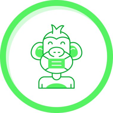 maymun başı simgesi, vektör illüstrasyonu