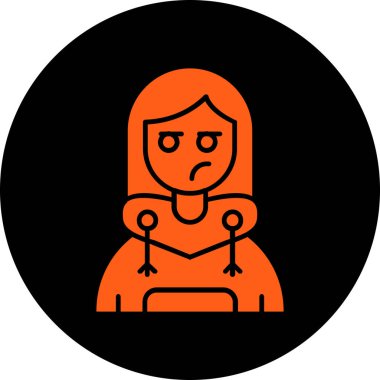 kız ikon vektör illüstrasyonu