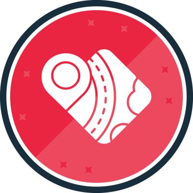 Dairesel deseni ve uzun gölgesi olan yuvarlak bir dairenin simgesi