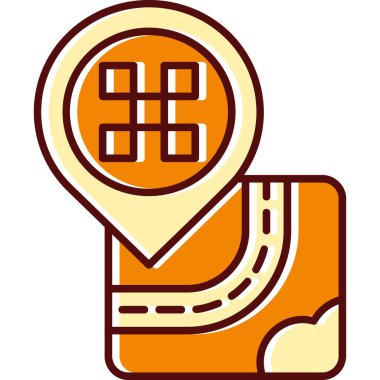 gps harita gezinme simgesi doldurulmuş satır biçimi