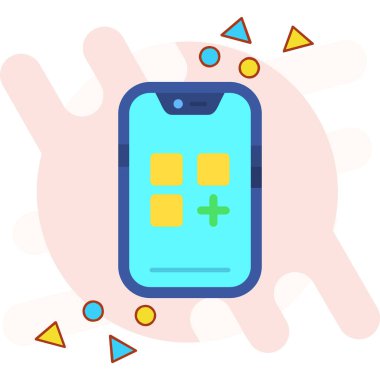 Cep telefonu simgesi, vektör illüstrasyonu