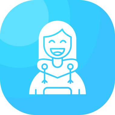 Kızım. Web simgesi basit illüstrasyon