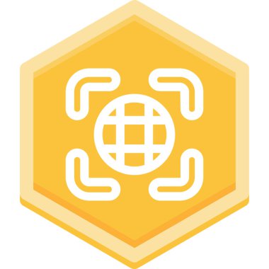 Tek bir altın zincir bağlantı simgesinin vektör illüstrasyonu