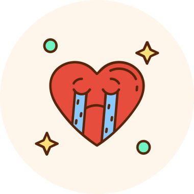 Çemberdeki sevimli bir kalbin vektör çizimi