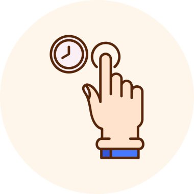 Saat ikonuyla el. El izleme vektör simgelerinin özet çizimi