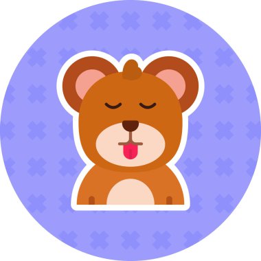 hayvan ayı yüzü simgesi ile doldurulmuş dış hat biçimi