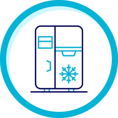 Buzdolabının vektör çizimi ve modern buzdolabı ikonu. Buzdolabı ve buzdolabı vektör illüstrasyonu.