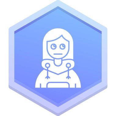 Kadın. Web simgesi basit illüstrasyon