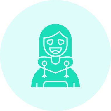 kız ikon vektör illüstrasyonu