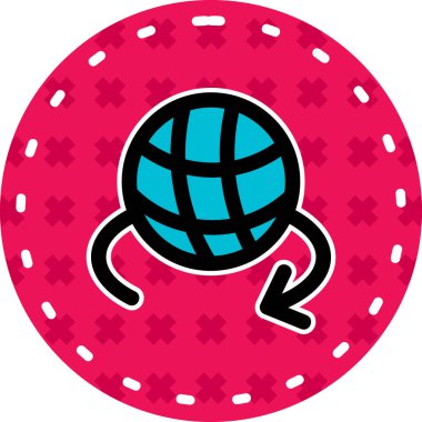 İçi doldurulmuş bowling topu simgesi - taslak biçimi