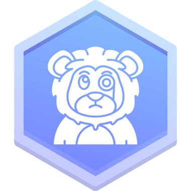 Kalkanı olan sevimli bir çizgi film aslanının vektör çizimi