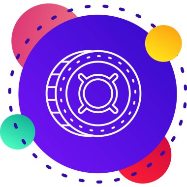 Beyaz arka planda izole edilmiş çizgi gezegen Dünya ve Ay ikonu. Renkli taslak konsepti. vektör.