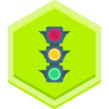 Trafik ışıkları var. Basit illüstrasyon