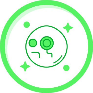 Moda Biçimli Uzaylı Simgesi İzole Arkaplan