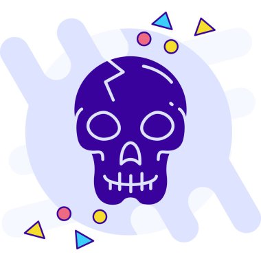 kafatası simgesi, vektör illüstrasyonu beyaz arkaplanda izole edildi