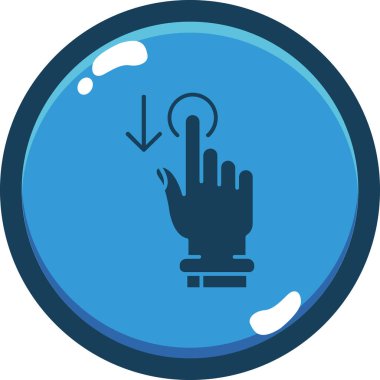 Yuvarlak bir simgenin mavi arkaplanının vektör çizimi