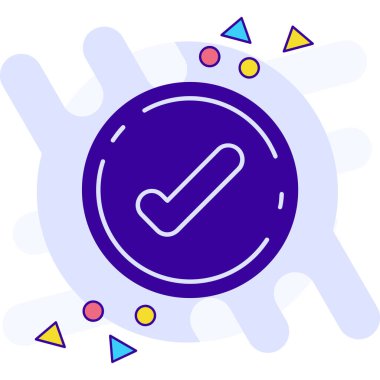 Kene izi simgesi. Web için tick vektör simgelerinin özet çizimi