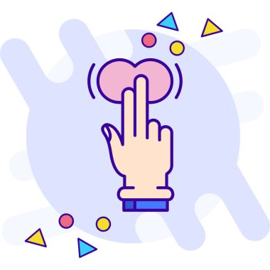 parmak jest el simgesi ile doldurulmuş dış hat biçimi