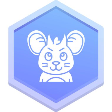 Yuvarlak işaretli mavi ve beyaz bir kedinin vektör çizimi