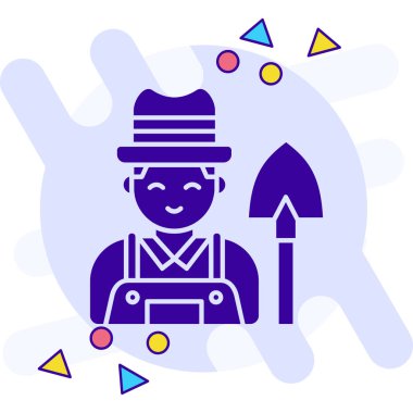 İnşaatta vektör inşaat işçisi simgesi -