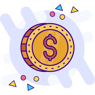 Dolar para ikonu vektör illüstrasyonu