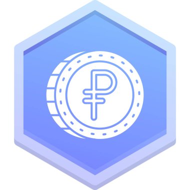 Para sikkesi kripto para birimi simgesi doldurulmuş ana hat biçiminde