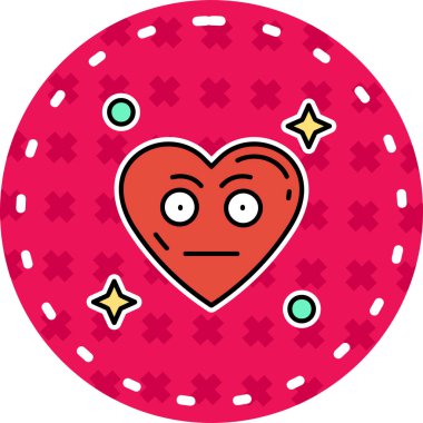 Şirin bir kalp karikatürünün vektör çizimi