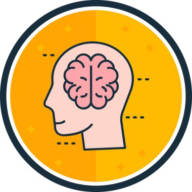 beyin ikonu vektör illüstrasyonu