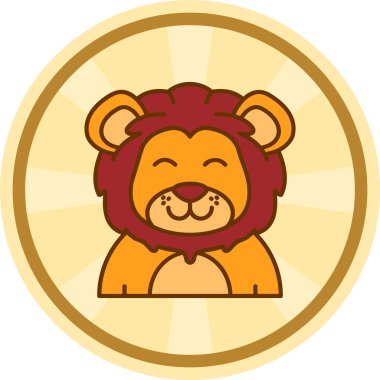 şirin aslan çizgi film vektör çizimi grafiği