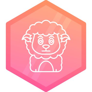 Beyaz arka planda izole edilmiş çizgi koyun simgesi. Koyun sembolü Renkli taslak konsepti. vektör