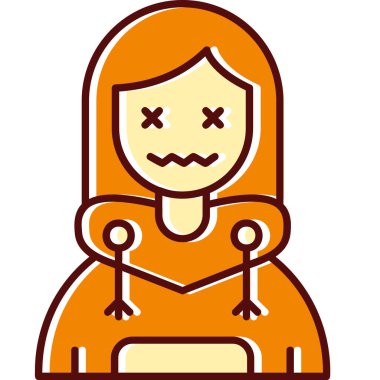 Avatar kız simgesi, vektör illüstrasyonu