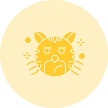 Kedi. Web simgesi basit illüstrasyon