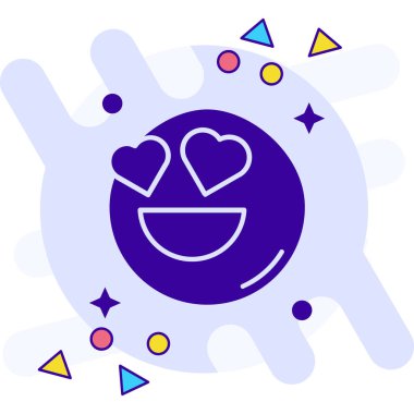 Mutlu bir kalp, gülümseme ve kalp ikonu.