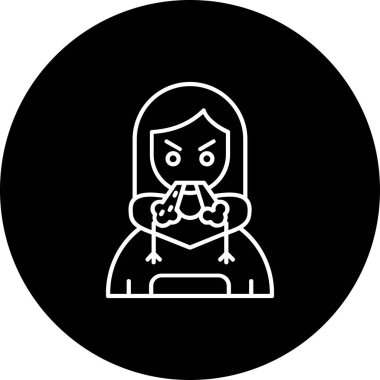 Bir kadın karakterin vektör çizimi