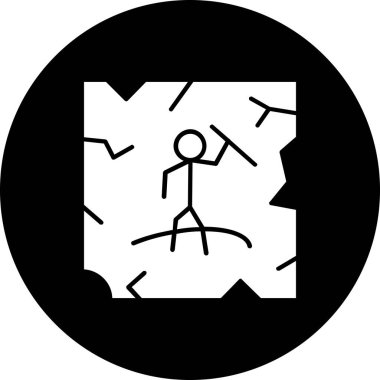 Harita simgesi vektörü olan adam