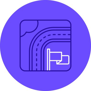 Yol. Web simgesi basit illüstrasyon