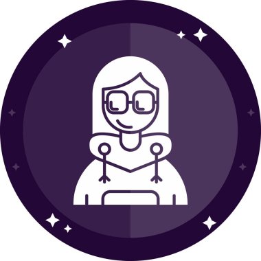 kadın avatar simgesi, vektör illüstrasyonu