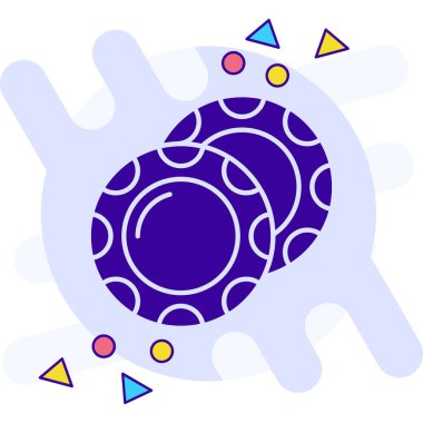 Virüs simgesi. Web için basit virüs vektör simgeleri çizimi